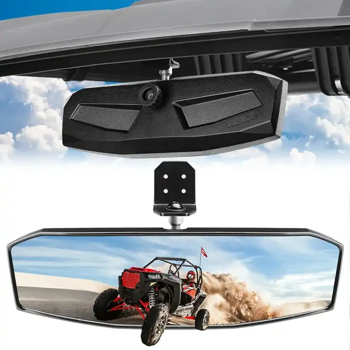 Ranger Rear View Mirror,Shejisi 2023 New Utv Mirrors,Compatible With 2017-2023 Polaris Ranger 500 570 900 Xp 1000 Xp/Crew/Eps,Multi-Angle Adjustable, High-Definition Explosion-Proof Convex Glass
