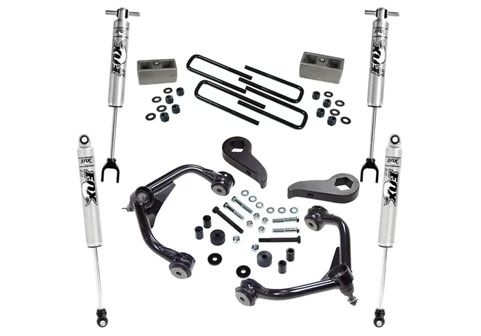 Realtruck Superlift Suspension 3‘ Lift Kit For Silverado/Sierra Complete Lift Kit With Front & Rear Fox Shocks & Upper Control Arms K1010F Fits 2011-2019 Chevrolet Silverado/Gmc Sierra 2500Hd