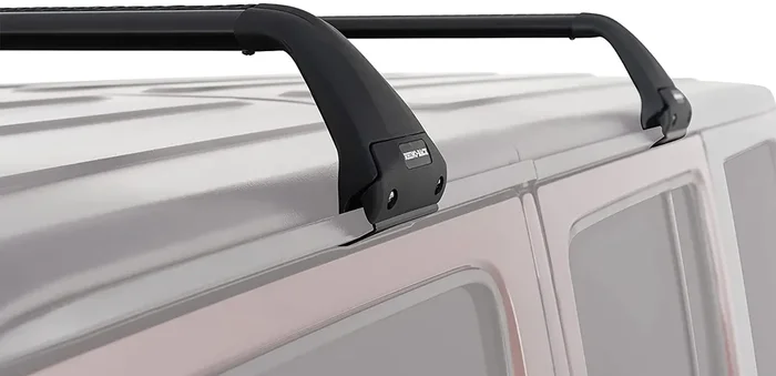 Rhino-Rack Roof Rack Compatible With Jeep Wrangler Unlimited Jk Jl Jt Gladiator 4 Door Hard Top, Gutter Mount, Powder Coated Aluminum Vortex Bars, High Strength Glass Filled Nylon Legs, Black (Sg59)