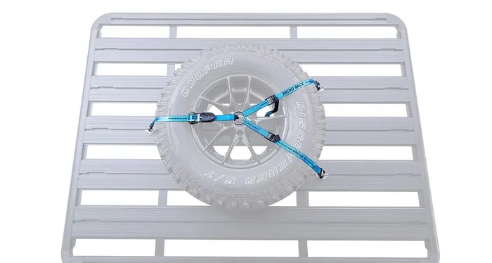 Rhino-Rack Spare Tire Strap, Stainless Steel Center Ring With 3 Straps, 2 Cam Buckles And Stainless Steel Ratcheting Tie Down Strap, Secure Your Spare Tire To Your Pioneer Platform (Rsws)