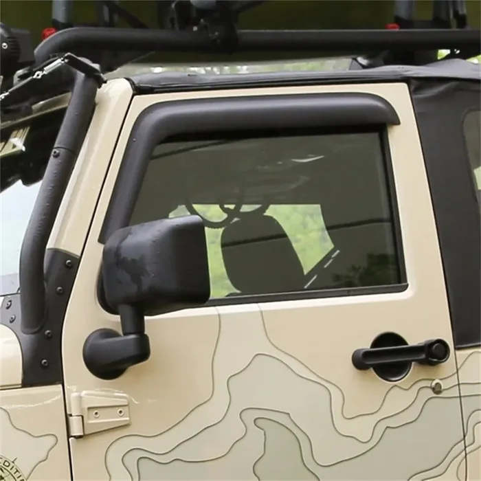 Rugged Ridge Window Visor Kit, Matte Black 11349.11 Fits 2007-2018 Jeep Wrangler Jk 2-Door