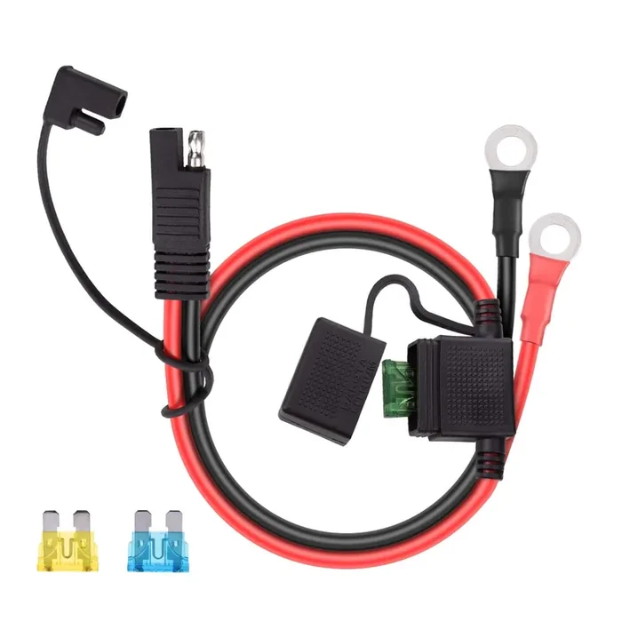 Sae Battery Connector – Igreely 10 Gauge Wire Sae To O Ring Terminal, 2-Pin Quick Disconnect Sae Battery Cable Extension Wire For Solar Panel Automotive Marine Motorcycle Cars Rv 10 Awg 2Ft/60Cm