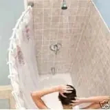 Silver Curved Shower Rod Aluminum Adjustable 29 – 49 Inches Hardware Included