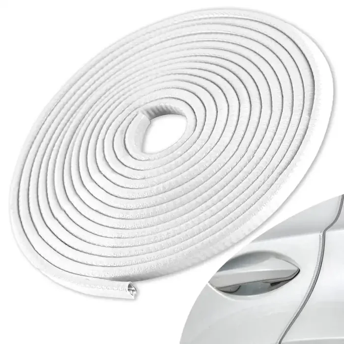 Singaro 16.4Ft (5M) Car Door Edge Guard, No Glue Rubber Decorative Protective Strip, Car Door Entry Protector, Applicable To Car, Truck, Suv And Atv, Car Exterior Accessories(White)