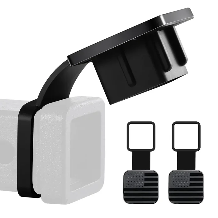 Singaro 2 Inch Universal Flag Tow Hitch Covers, Trailer Hitch Cover Tube Plug Insert, Car Exterior Accessories, Receiver Tube Hitch Plug(2Pcs American Flag)