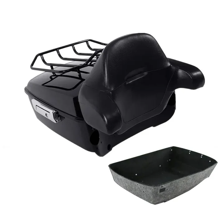 Slmoto King Tour Pack Trunk W/Premium Tour Pack Luggage Rack Trunk Wrap Backrest Fit For Harley Cvo Road King Road Glide Street Glide Street Electra Glide Fltrx Special Fltrxs 2014-2023