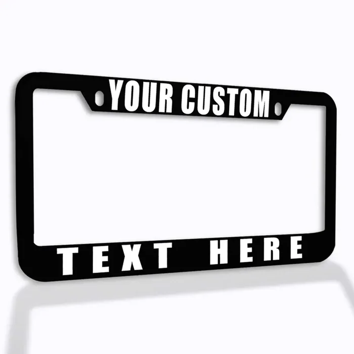 Speedy Pros Funny License Plate Frame Custom Personalized Text Zinc Cute Car Accessories License Plate Holder Black 2 Holes 1 Frame