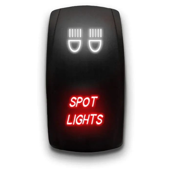 Spot Lights – White/Red – Laser Etched 5-Pin Double Pole Single Throw Maintained On-Off Dpst Toggle Switch 20A 12V