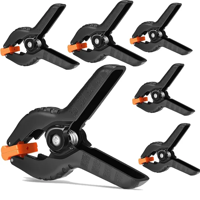 Spring Clamps,6 Pack 6In Professional Plastic Heavy Duty Spring Clips For Crafts, Backdrop Clips Clamps For Backdrop Stand,Photography Studios,Woodworking,Home Improvement