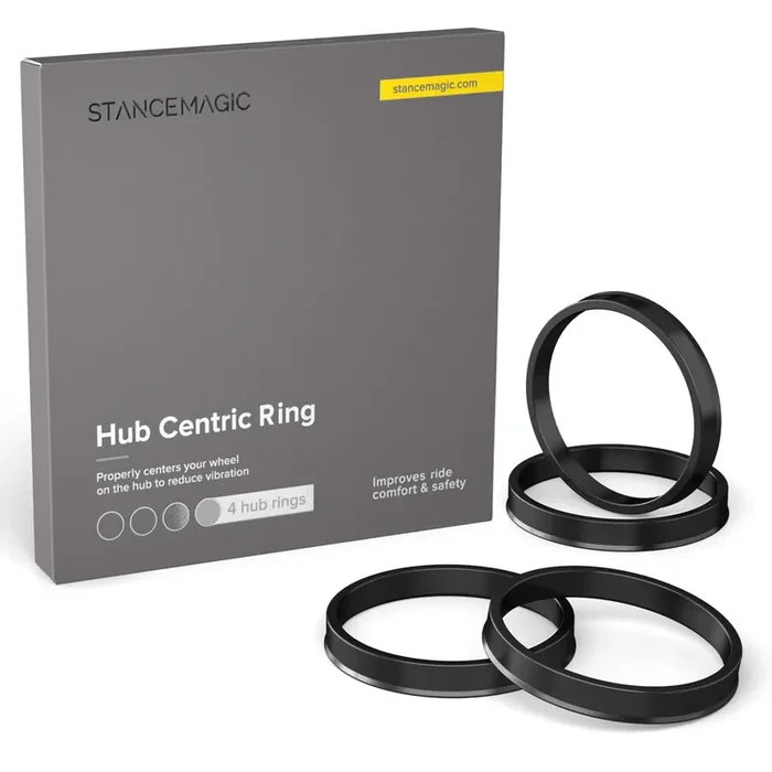 Stancemagic Hubcentric Rings (Pack Of 4) – 78.1Mm Id To 87.1Mm Od – Black Poly Carbon Plastic Hubrings Hub – Only Works On 78.1Mm Vehicle Hubs And 87.1Mm Wheel Centerbore