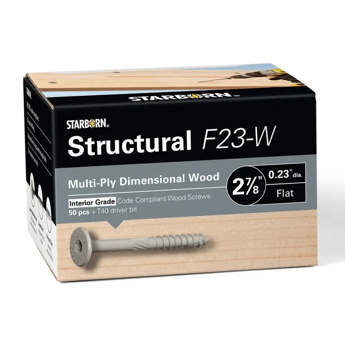 Starborn Structural F23-W Multi-Ply Dimensional Wood Screw – Pack Of 50-2-7/8″