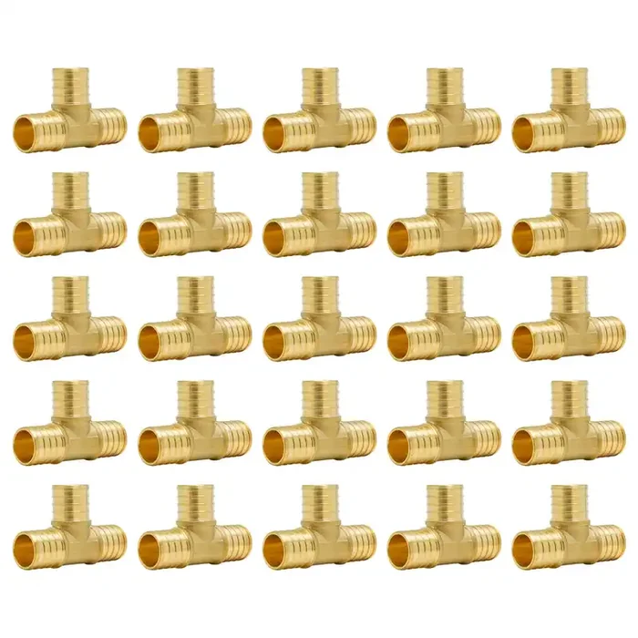Sungator Pex Fittings 1 Inch, 25-Pack 1″ Pex Tee, 1 Inch Pex T Fittings, No Lead Brass, 1 Inch Pex Fittings For Pex Pipe