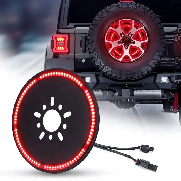 Suparee (Plug And Play Spare Tire Brake Light Wheel 3Rd Third Brake Light Jl Spare Tire Light Fits For Wrangler Jl Jlu 2018-2021 With Back Up Camera