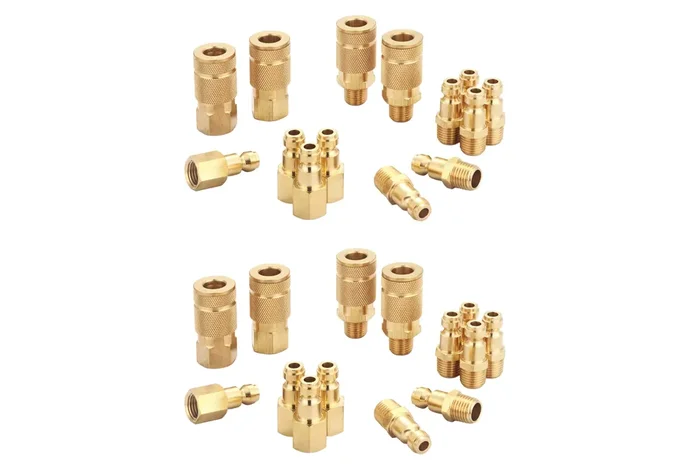T Tanya Hardware Coupler And Plug Kit (28 Piece), Automotive Type C, 1/4 Inch Npt, Solid Brass Quick Connect Air Fittings Set