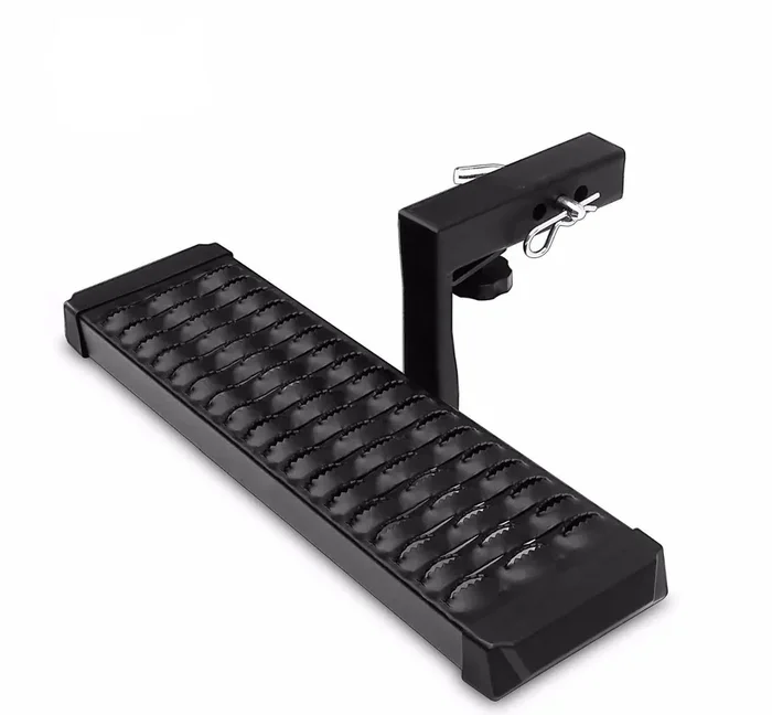 Tac Hitch Step Compatible With 2″ Rear Hitch Receiver 7.3″ Width With 6″ Drop Suv Pickup Truck Van Bumper Protector Universal Aluminum Black (Hitch Pin And Clip Included)