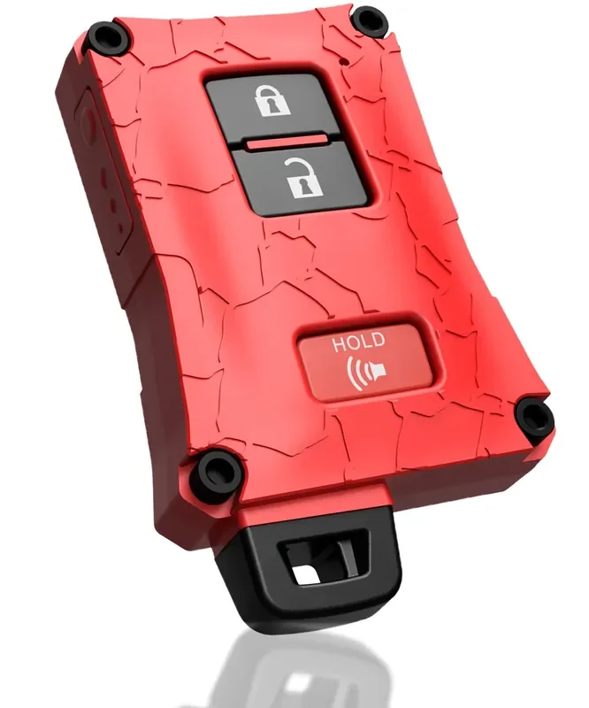 Tacoma Accessories Key Fob Case Cover Upgrade- For Toyota Tacoma 16-23 3Rd Gen – Tundra And 4Runner 20-21 3Rd Gen Accessories – Fits Keyless Remote Check Fitment Usa Made (Red, Black Screws)