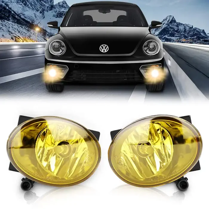 Tangmige Fog Lights Lamps For 2010-2015 Volkswagen Golf Hatchback/Wagon, Volkswagen Jetta Sedan/Wagon, Volkswagen Beetle, Volkswagen Eos, Premium Vw Accessories, 1 Pair, Clear Lens