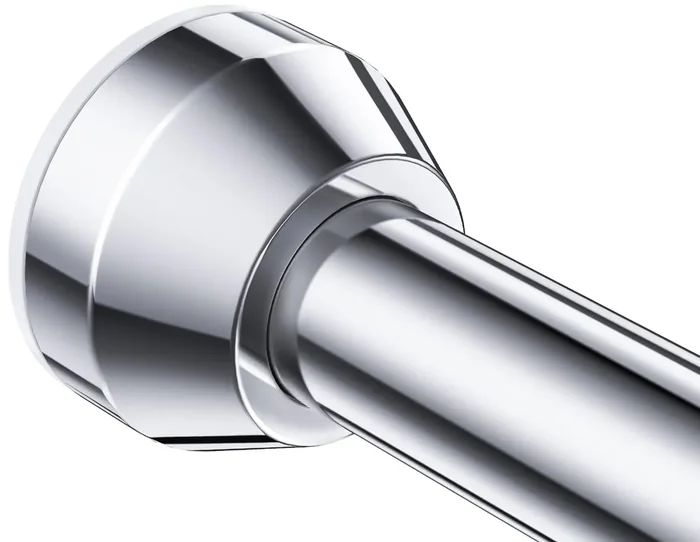 Teeck Shower Curtain Rod, 27-76 Inch Adjustable Tension Spring, Shower Curtain Rod Tension, Premium Stainless Steel, Anti-Slip, No Drilling, No Rust, For Bathroom, Silver