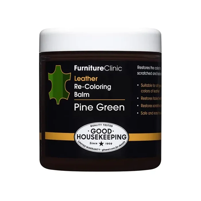 The Original Leather Recoloring Balm By Furniture Clinic – 16 Color Options – Leather Repair Kit For Furniture – Restore Couches, Car Seats, Clothing – Non-Toxic Leather Repair Cream (Pine Green)