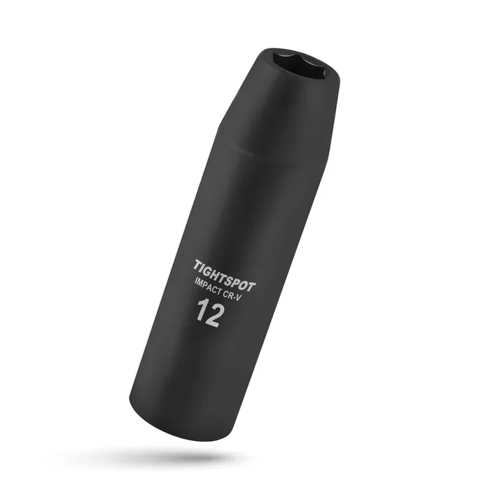 Tightspot 1/2 Inch Drive – 12 Mm Deep Impact Socket With Anti-Rounding 6 Point Design, Heat-Treated Crv Steel, Metric