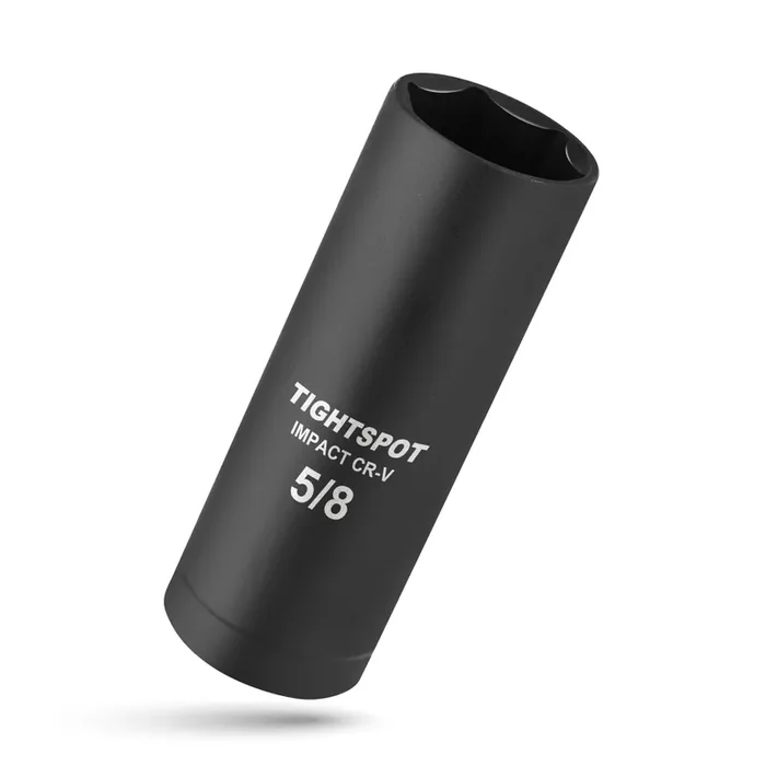 Tightspot 1/2 Inch Drive – 5/8 Inch Deep Impact Socket With Anti-Rounding 6 Point Design, Heat-Treated Crv Steel