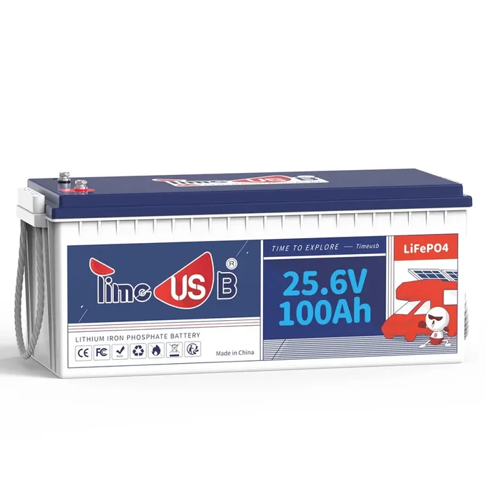 Timeusb 24V 100Ah Lifepo4 Battery, Built-In 100A Bms, 2.56Kwh Lithium Battery, 10-Year Lifetime With Grade A Lifepo4 Cells, Perfect For Rv, Camper, Home Energy Storage, Van, Off-Grid, Etc