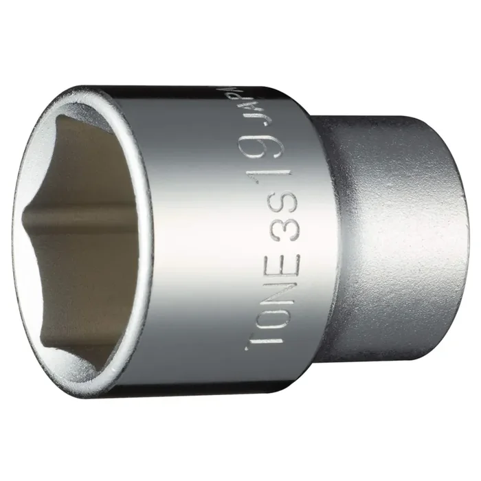 Tone Socket (6 Angle) 3S-19 Drive Angle 0.3 Inch (9.5 Mm) (3/8 Mm), Double Side Width 0.7 Inches (19 Mm)