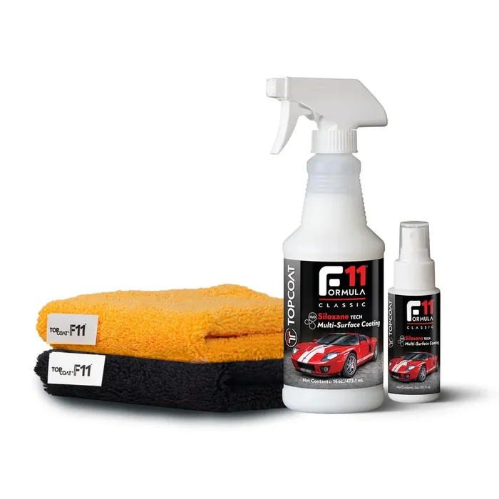 TopCoat F11 Polish & Sealer – 16oz Water-Based Alternative to Ceramic Wax for Cars & Bikes with Travel Bottle & Microfiber Towels