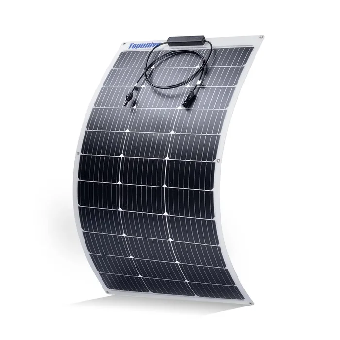 Topunive 100W 12V Flexible Solar Panel 9Bb Monocrystalline Cell 12 Volt Semi-Flexible For Marine Rv Trailer Boat Cabin Van Car Uneven Surfaces 12V Battery Charge