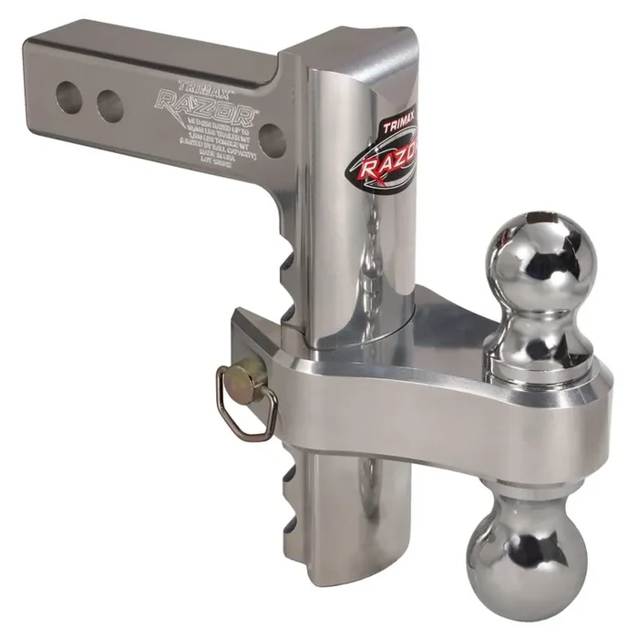 Trimax TRZ8AL-RP Razor Aluminum Adjustable Drop Hitch, Pin & Clip – 8‘