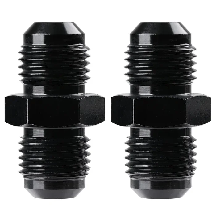 Ucreative 6An To 6An Male Flare Coupler Union Straight Fuel Hose Fitting Black (2Pcs)