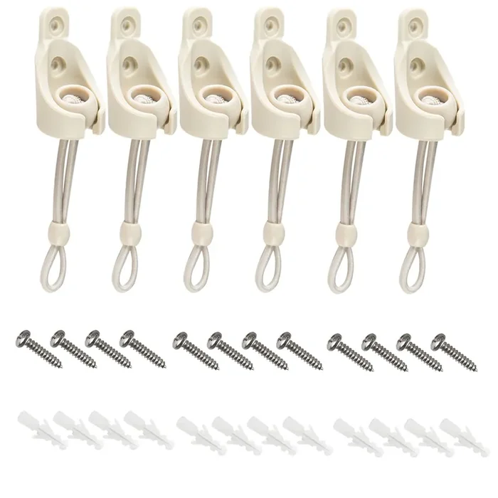 Universal 3-Pack Bungee Kit For Exterior Sun Shades Outdoor/Indoor Roller Up Blinds, Replacement Shade Parts Bungee Kit (Beige)