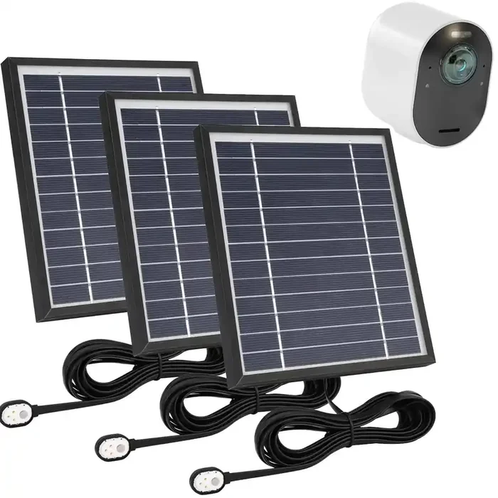 Uogw 3 Pack Solar Panel Charge For Arlo Pro 3 / Arlo Ultra/Ultra 2,With 11.5Ft Waterproof Magnetic Power Cable, Adjustable Mount-Black