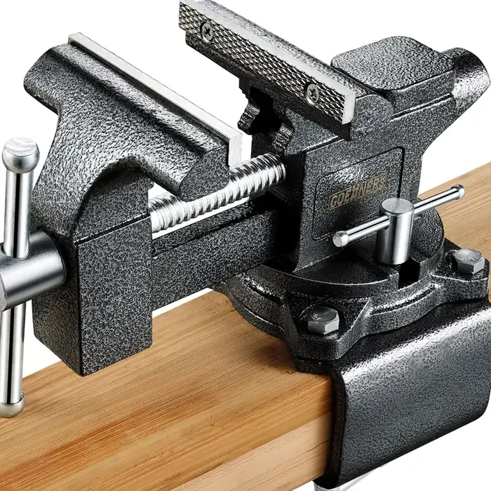 [Upgraded] Multi-Purpose Bench Vise 4-1/2‘, Table Vice For Workbench, Universal Clamping Vise With Heavy Duty Cast Iron, Multi-Jaw, Swivel Base, Easy Adjustment For Woodworking, Workshop Diy Uses…