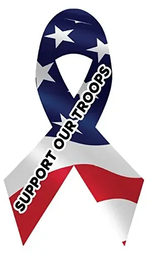 Us American Flag Magnet Decal – Support Our Troops Car Or Kitchen Ribbon Magnet.