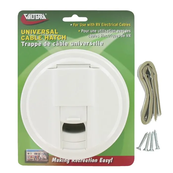 Valterra A10-2130VP Universal Round Cable Hatch – White