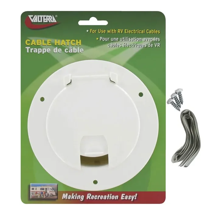 Valterra A10-2135Vp Large Round Cable Hatch – White