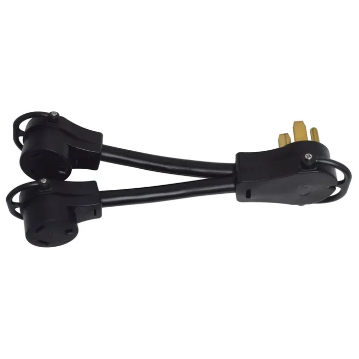 Valterra A10-50X30Y Mighty Cord 12 Adapter Cord W/Handle – 50Am To 30Af X 2-Y, Red