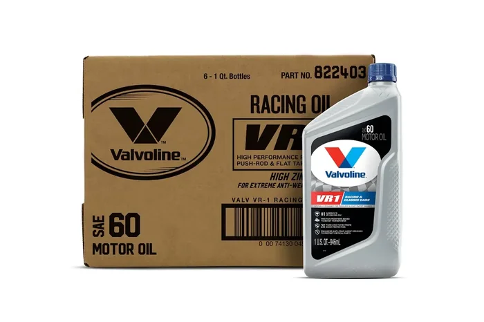 Valvoline VR1 Racing Motor Oil SAE 60 – 1 QT, Case of 6 – High-Performance Synthetic Engine Oil for Racing and Performance Vehicles
