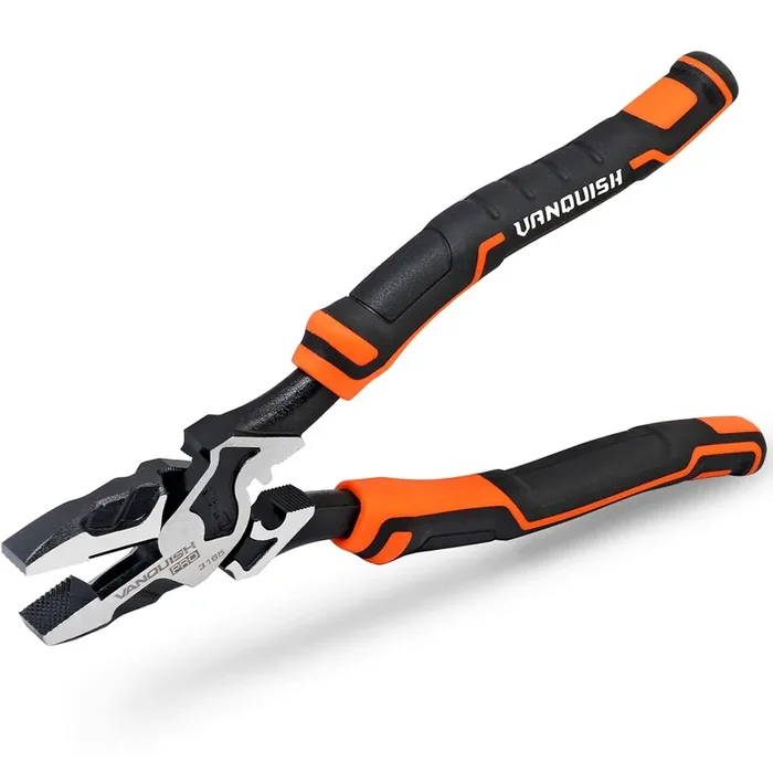 Vanquish 9.5 Inch Wire Cutters High Leverage Lineman Pliers For Twisting And Cutting Wires, Clamping Screws,Wire Stripper 3165