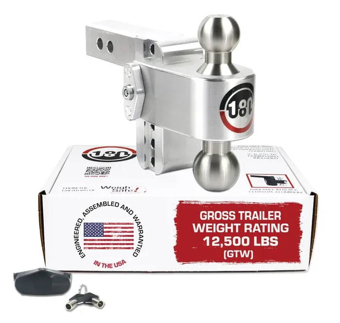 Weigh Safe Adjustable Trailer Hitch Ball Mount – 4 Adjustable Drop Hitch For 2 Receiver – Premium Heavy Duty Aluminum Trailer Tow Hitch W/ Stainless Steel Tow Balls (2 & 2 5/16) – 12,500 Lbs Gtw