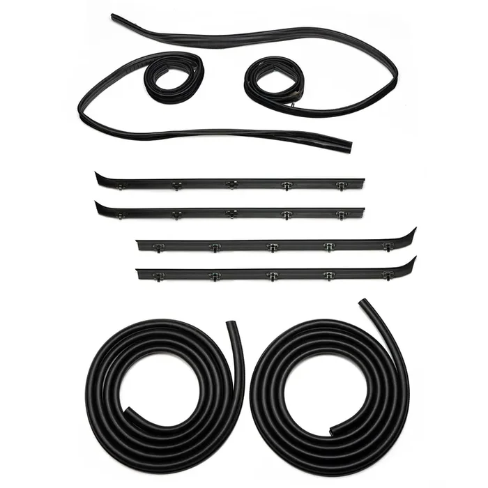 Weileite Front Door Window Molding Rubber Felt Trim Seal Weatherstrip Kit Compatible With Gmc C1500 C2500 C3500 K1500 K2500 K3500 Jimmy Chevy C10 C20 C30 K10 K20 K30 Blazer Suburban V1500 R1500 Truck