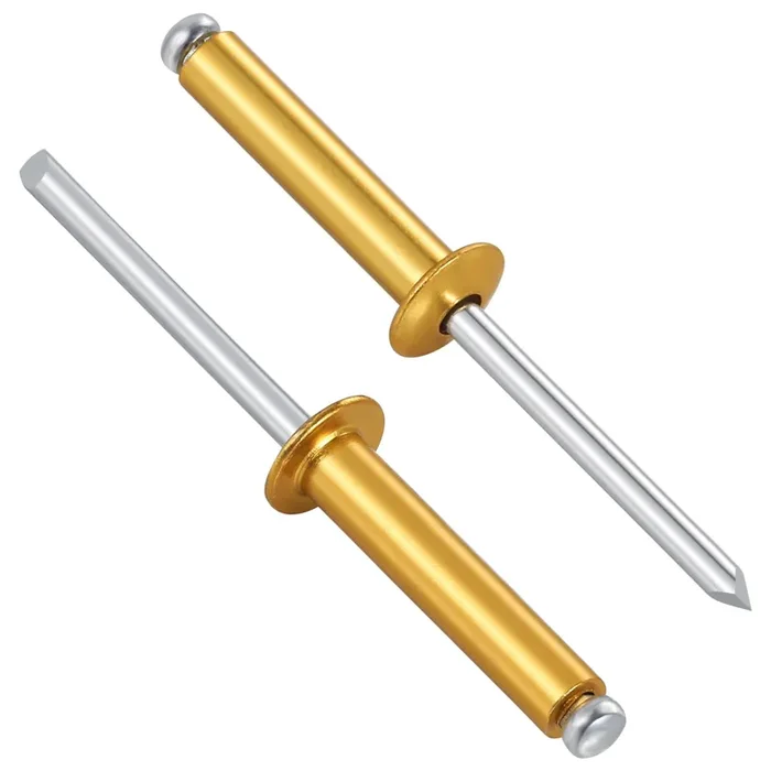Wensilon (150 Pcs) 3/16‘X1‘ Golden Aluminum Blind Pro Rivets,Golden Aluminum Grip And Steel Mandrel