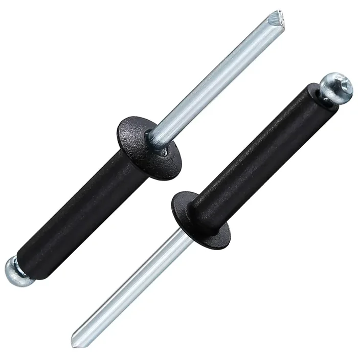 Wensilon (150Pcs) 3/16‘X1‘ Black Aluminum Blind Pro Rivets,Aluminum Grip And Steel Mandrel