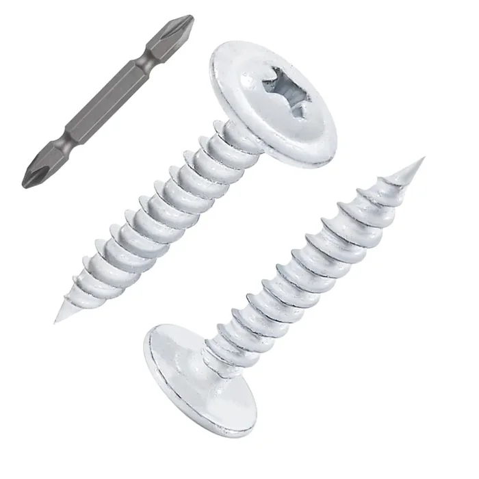 Wensilon(300 Pcs) 8×3/4‘ Phillips Truss Head Wood Screws White Iron Quick Metal Self Tapping