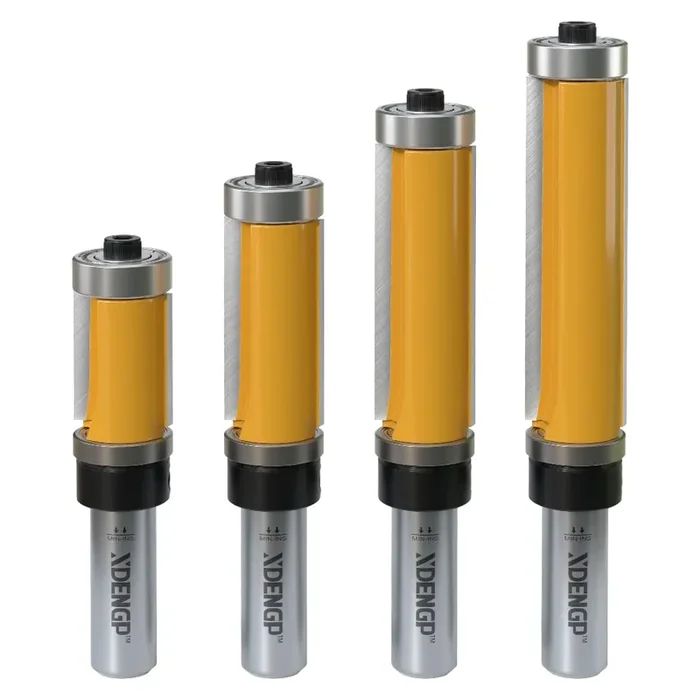 Xdengp 4 Pcs Top And Bottom Bearing Flush Trim Router Bits Set 1/2 Inch Shank, 3/4 Inch Cutting Diameter