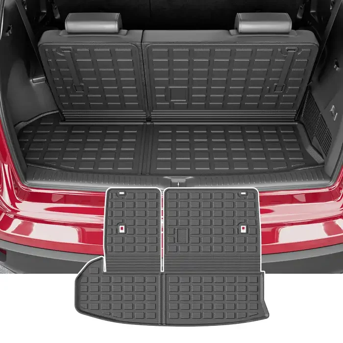 Xipoo Cargo Liner Compatible With 2014-2019 Toyota Highlander Trunk Mat With Backrest Mat Replacement For 2014-2019 Highlander Accessories (Fit 2014-2019 Toyota Highlander,Cargo Mat With Backrest Mat)