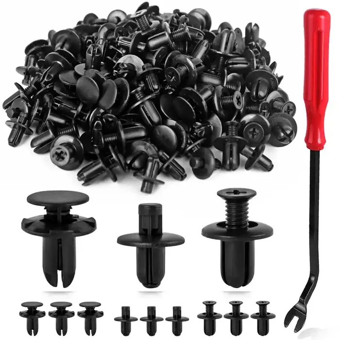 Xislet 120Pcs Fender Liner Push-Type Retainer Clip Fastener Compatible With Hyundai Kia Models Replace 86595-2T500, 86590-28000, 86155-2H100 – Bumper Plastic Rivets Included Tool