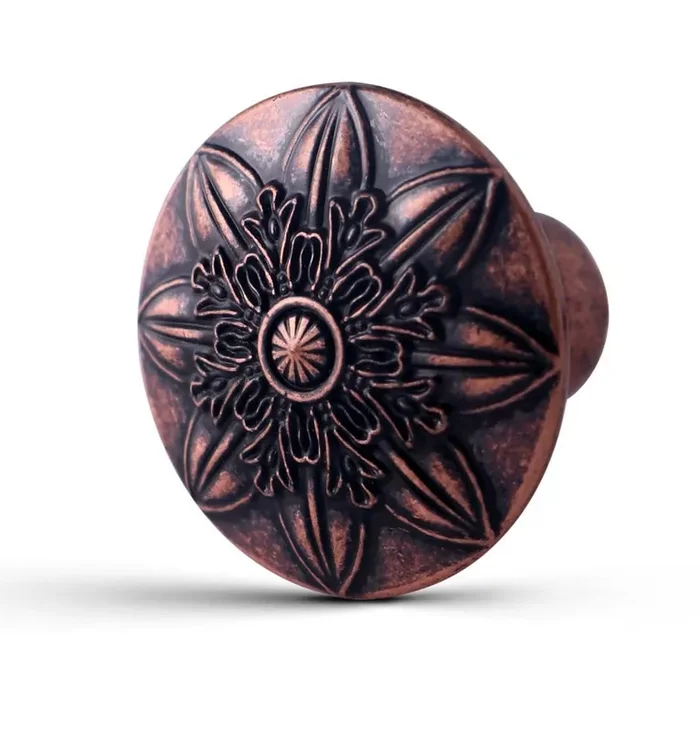 Xlroaafs 16 Pack Kitchen Cabinet Knobs Antique Copper,1-2/5‘ Round Knobs For Cabinets And Drawers Rustic Copper,Vintage Copper Knobs For Dresser Drawers,Drawer Dresser Bi-Fold Door Copper Knob