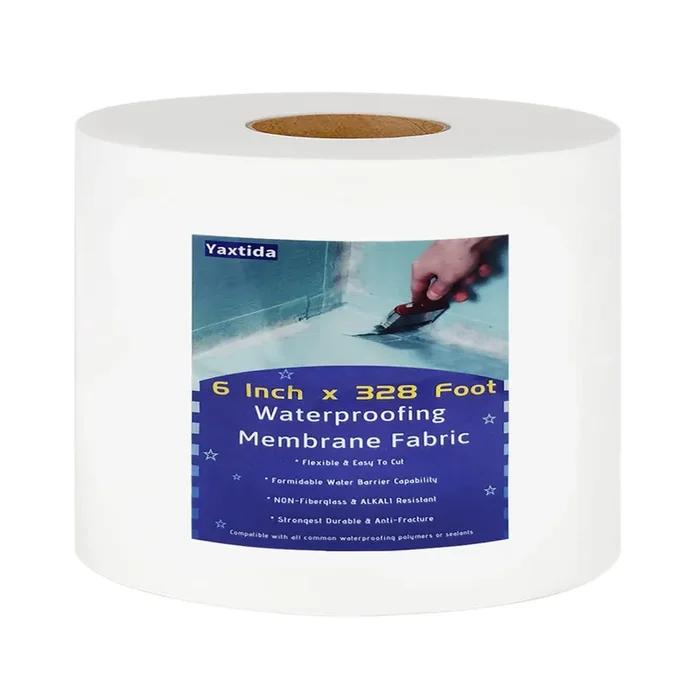 Yaxtida 6 Inches X 328 Feet Waterproofing Membrane Anti Fracture Fabric, Reinforcing Water Barrier Drywall Mesh Tape, Liquid Waterproof Membranes Fiberglass Tape For Shower Wall,Leak,Seam